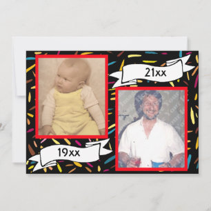 Convites Letra Red Bubble 50ª Celebração de Aniversário