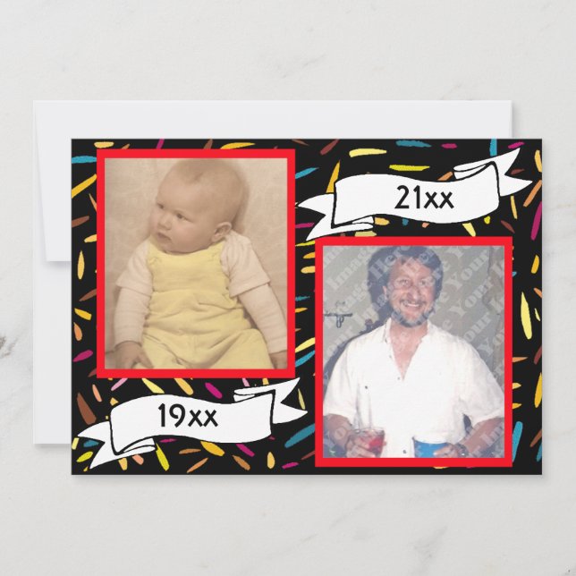 Convites Letra Red Bubble 60ª Celebração de Aniversário (Frente)