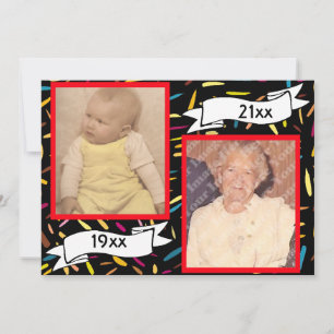 Convites Letra Red Bubble Celebração de Aniversário do 70