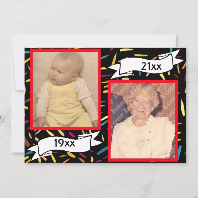 Convites Letra Red Bubble Celebração de Aniversário do 80 (Frente)