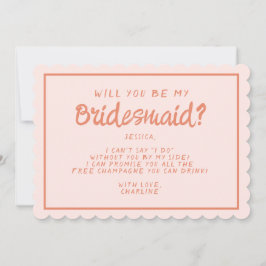 Convites Letra rosa &vermelha Bridesmaid Proposta I
