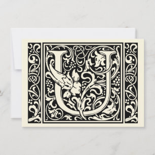 Convites Letra U Monograma Medieval Arte Nova