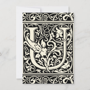Convites Letra U Monograma Medieval Arte Nova
