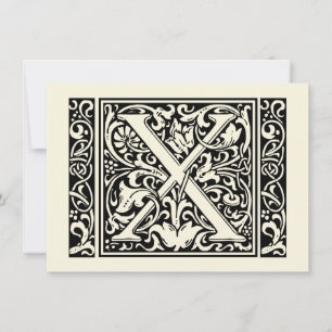 Convites Letra X Monograma Medieval Art Nouveau