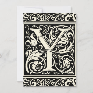 Convites Letra Y Monograma Medieval Art Nouveau