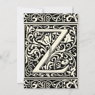 Convites Letra Z Monograma Medieval Arte Nova