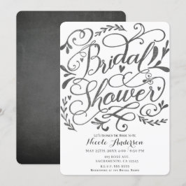 Convites Letras Caprichosas de Estilo Antigo Chuveiro de No