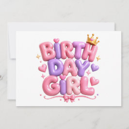 Convites Letras de Balão de Aniversário Menina PNG | Rosa F