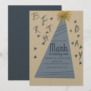 Convites Letras de Chapéu de Aniversário de Meninos Kraft