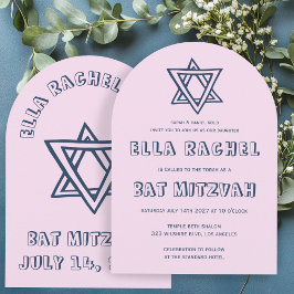 Convites LETRAS EXTERIORES Bat Mitzvah personalizado em arc
