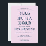 Convites LETRAS EXTERNAS DE DAVID Custom Bat Mitzvah<br><div class="desc">Cartão perfeito para anunciar um bar ou morcego mitzvah! Mão fez arte para você com estrela de David na frente e atrás! TOTALMENTE PERSONALIZÁVEL! Clique em "Personalizar" acima para editar o texto. Clique em "editar usando a ferramenta design" para ajustar as fontes, as cores e os posicionamentos e para excluir...</div>