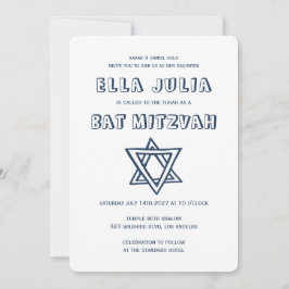 Convites LETRAS EXTERNAS DE DAVID Custom Bat Mitzvah