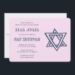 Convites LETRAS EXTERNAS DE DAVID Custom Bat Mitzvah<br><div class="desc">Cartão perfeito para anunciar um bar ou morcego mitzvah! Mão fez arte para você com estrela de David na frente e atrás! TOTALMENTE PERSONALIZÁVEL! Clique em "Personalizar" acima para editar o texto. Clique em "editar usando a ferramenta design" para ajustar as fontes, as cores e os posicionamentos e para excluir...</div>