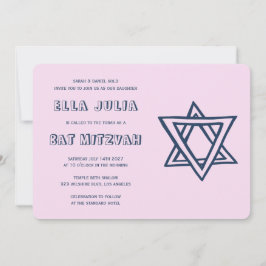 Convites LETRAS EXTERNAS DE DAVID Custom Bat Mitzvah
