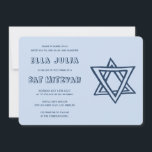 Convites LETRAS EXTERNAS DE DAVID Custom Bat Mitzvah<br><div class="desc">Cartão perfeito para anunciar um bar ou morcego mitzvah! Mão fez arte para você com estrela de David na frente e atrás! TOTALMENTE PERSONALIZÁVEL! Clique em "Personalizar" acima para editar o texto. Clique em "editar usando a ferramenta design" para ajustar as fontes, as cores e os posicionamentos e para excluir...</div>
