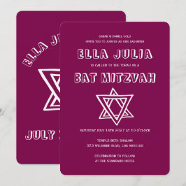 Convites LETRAS EXTERNAS DE DAVID Custom Bat Mitzvah