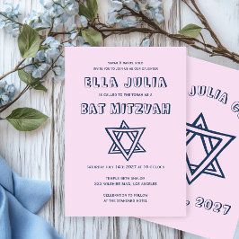 Convites LETRAS EXTERNAS DE DAVID Custom Bat Mitzvah