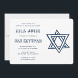 Convites LETRAS EXTERNAS DE DAVID Custom Bat Mitzvah<br><div class="desc">Cartão perfeito para anunciar um bar ou morcego mitzvah! Mão fez arte para você com estrela de David na frente e atrás! TOTALMENTE PERSONALIZÁVEL! Clique em "Personalizar" acima para editar o texto. Clique em "editar usando a ferramenta design" para ajustar as fontes, as cores e os posicionamentos e para excluir...</div>