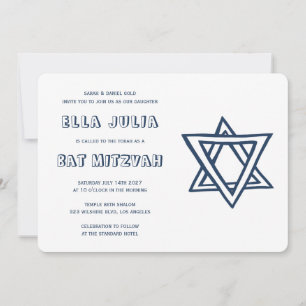 Convites LETRAS EXTERNAS DE DAVID Custom Bat Mitzvah