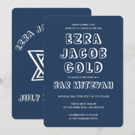 Convites LETRAS EXTERNAS ESTRELA DO Bar Personalizado DAVID