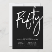 Letras Pretas Cinquenta | Festa de Aniversário Mod