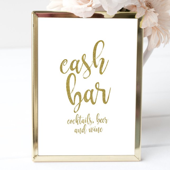Convites Letreiro de Casamento Acessível com Brilho Dourado (Criador carregado)