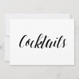 Convites Letreiro de Casamento "Cocktails" em Estilo Caligr