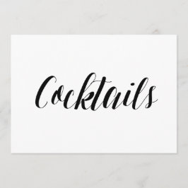 Convites Letreiro de Casamento "Cocktails" no Estilo Caligr