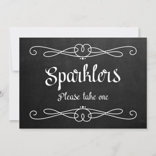 Convites Letreiro de casamento em quadro-negro "Sparklers" (Frente)
