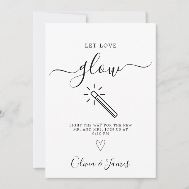 Convites Letreiro de Casamento Modelo Deixe o Amor Brilhar  (Frente)