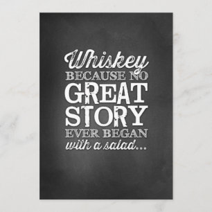 Convites Letreiro de Mesa 5x7 Chalkboard Whiskey Porque