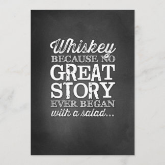 Convites Letreiro de Mesa 5x7 Chalkboard Whiskey Porque