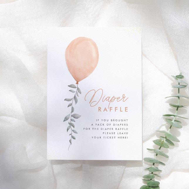 Convites Letreiro de Sorteio de Fraldas de Balão de Verdura (Criador carregado)