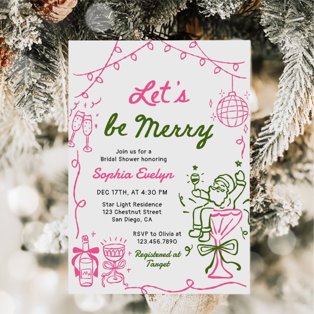 Convites Let's be Merry Christmas Bridal Shower (Criador carregado)