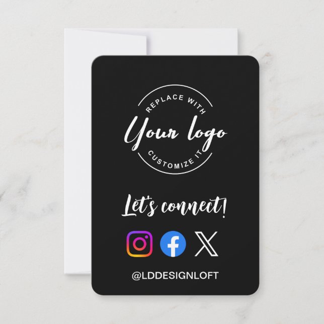 Convites Let's connect! Social Media website logo QR code (Frente)