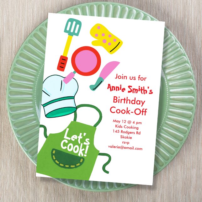 Convites Let's Cook Birthday Party (Criador carregado)