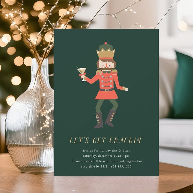 Convites "Let's Get Crackin" Nutcracker Holiday Party (Criador carregado)
