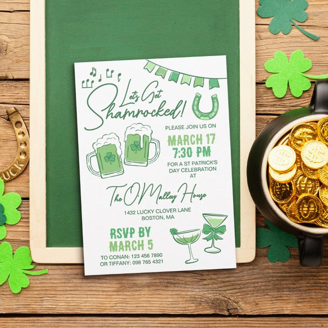 Convites Let's Get Shamrocked St Patrick's Day Party (Criador carregado)