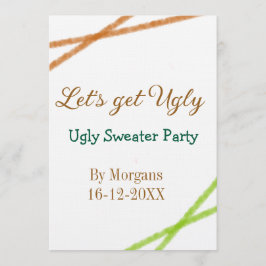 Convites Let's get ugly Christmas ugly sweater Partyorange 