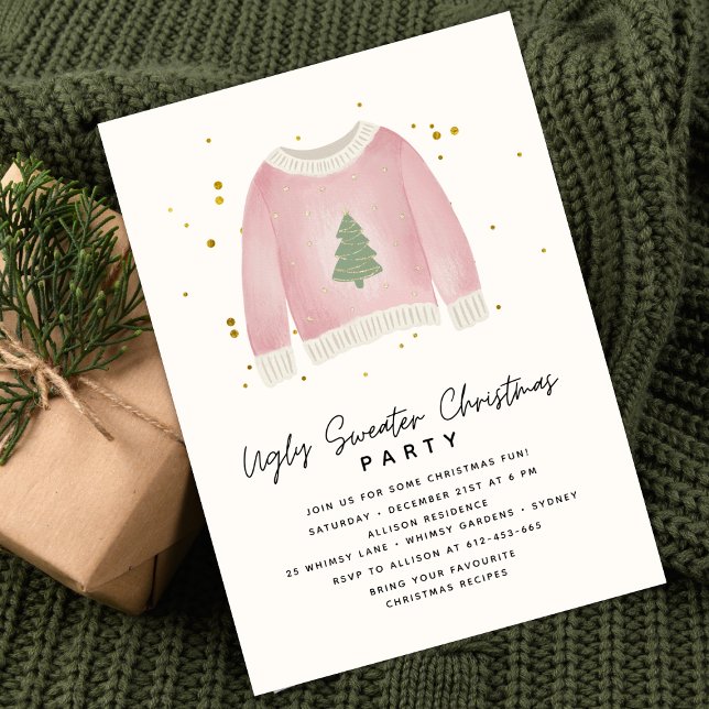 Convites Let's get Ugly Fun Ugly Sweater Christmas Party (Criador carregado)