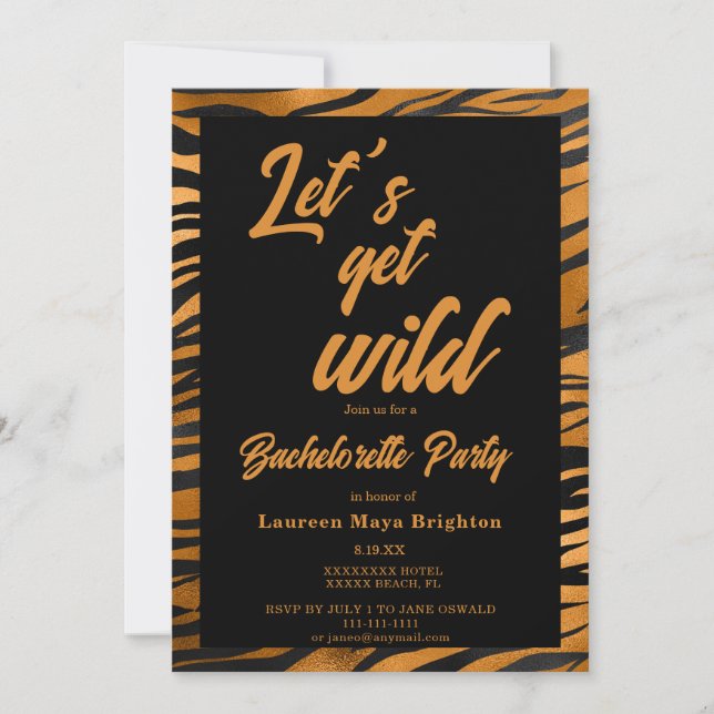 Convites Lets get Wild Bachelorette Party Invitation (Frente)