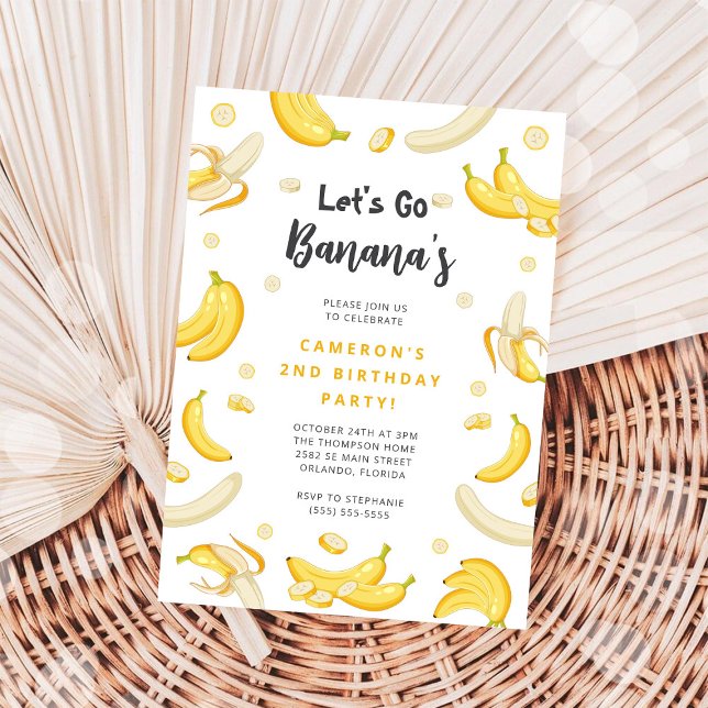 Convites Let's Go Bananas Birthday Invitation (Criador carregado)