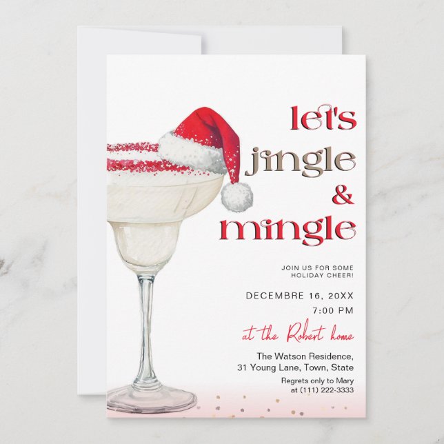 Convites Let's jingle & mingle  Holiday party  (Frente)