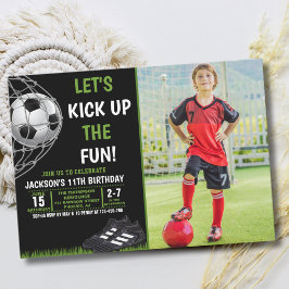 Convites Let's Kick up the fun!, Funny Soccer Birthday