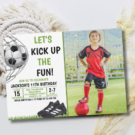 Convites Let's Kick up the fun!, Funny Soccer Birthday