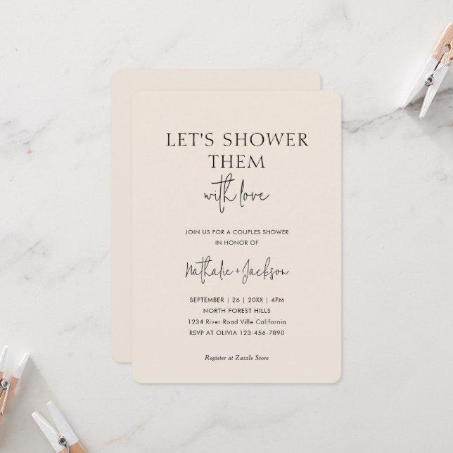 Convites Let's Shower Them With Love | Boho Shower Bridal (Frente/Verso In Situ)