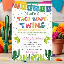 Convites Let's Taco 'Bout Twins Baby Shower Invitation