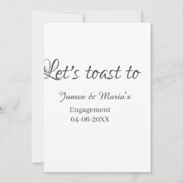 Convites Let's toast to engagement party name date elegant 