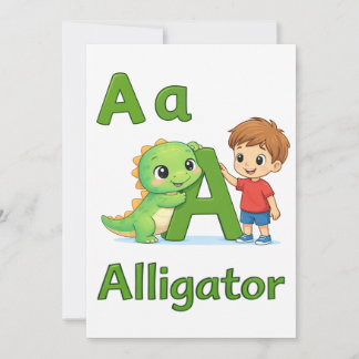 Convites Letter A Alphabet  Postcard – A is for Alligator
