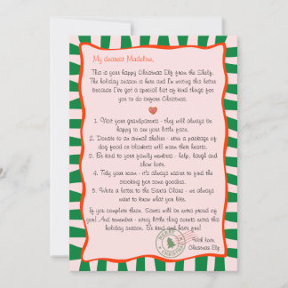 Convites Letter from the Christmas Elf North Pole Deed List